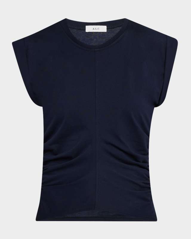 Nia Ruched Cap-Sleeve T